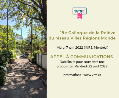 Affiche de l'appel à communication du 19e Colloque de la Relève de VRM