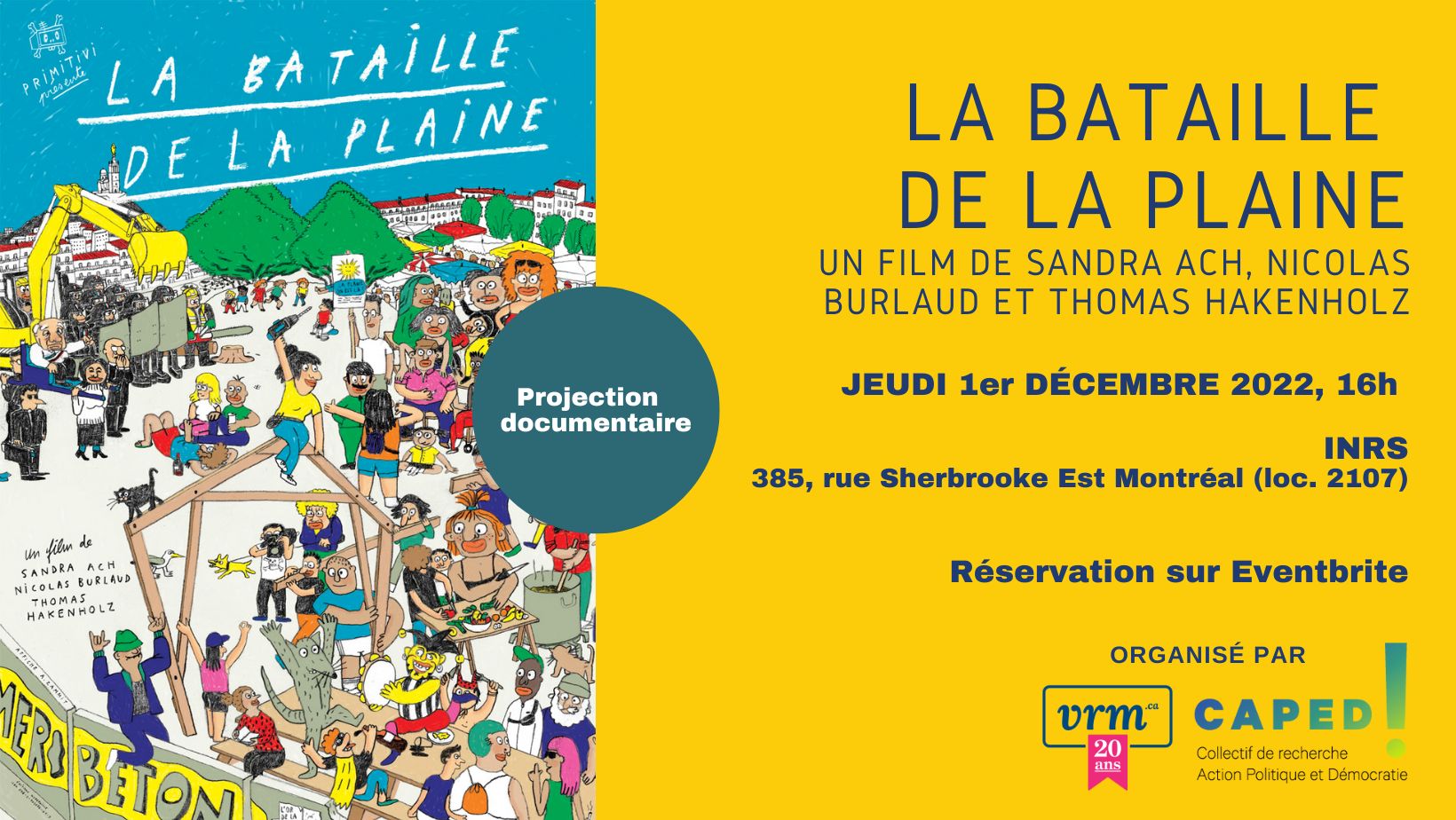 Affiche du lancement du documentaire « La bataille de la plaine »