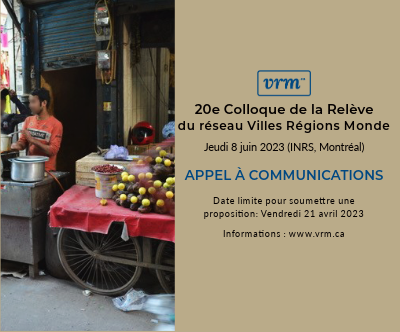 Affiche de l'appel à communication du 20e Colloque de la Relève de VRM