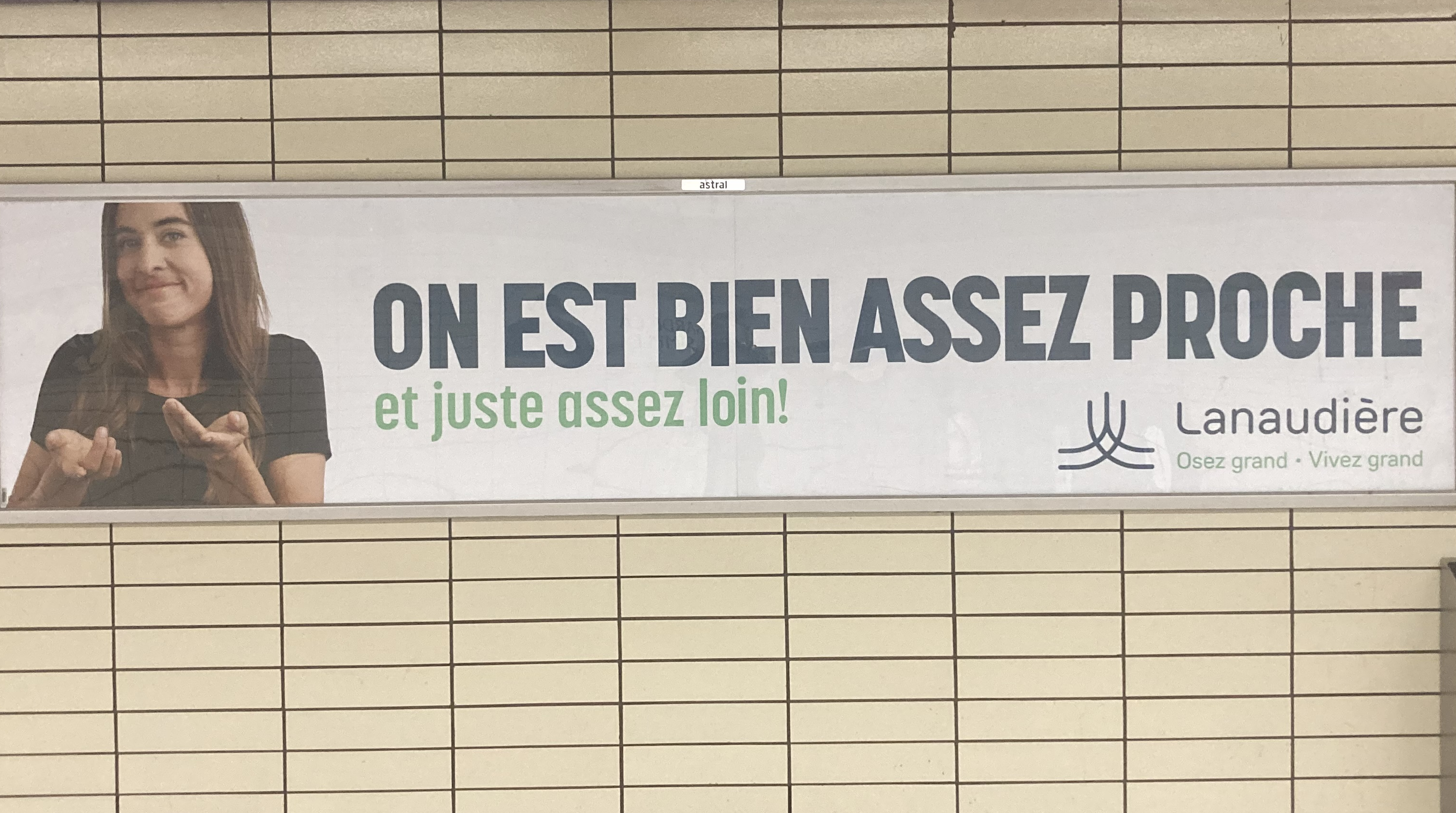 Panneau publicitaire pour la région de Lanaudière