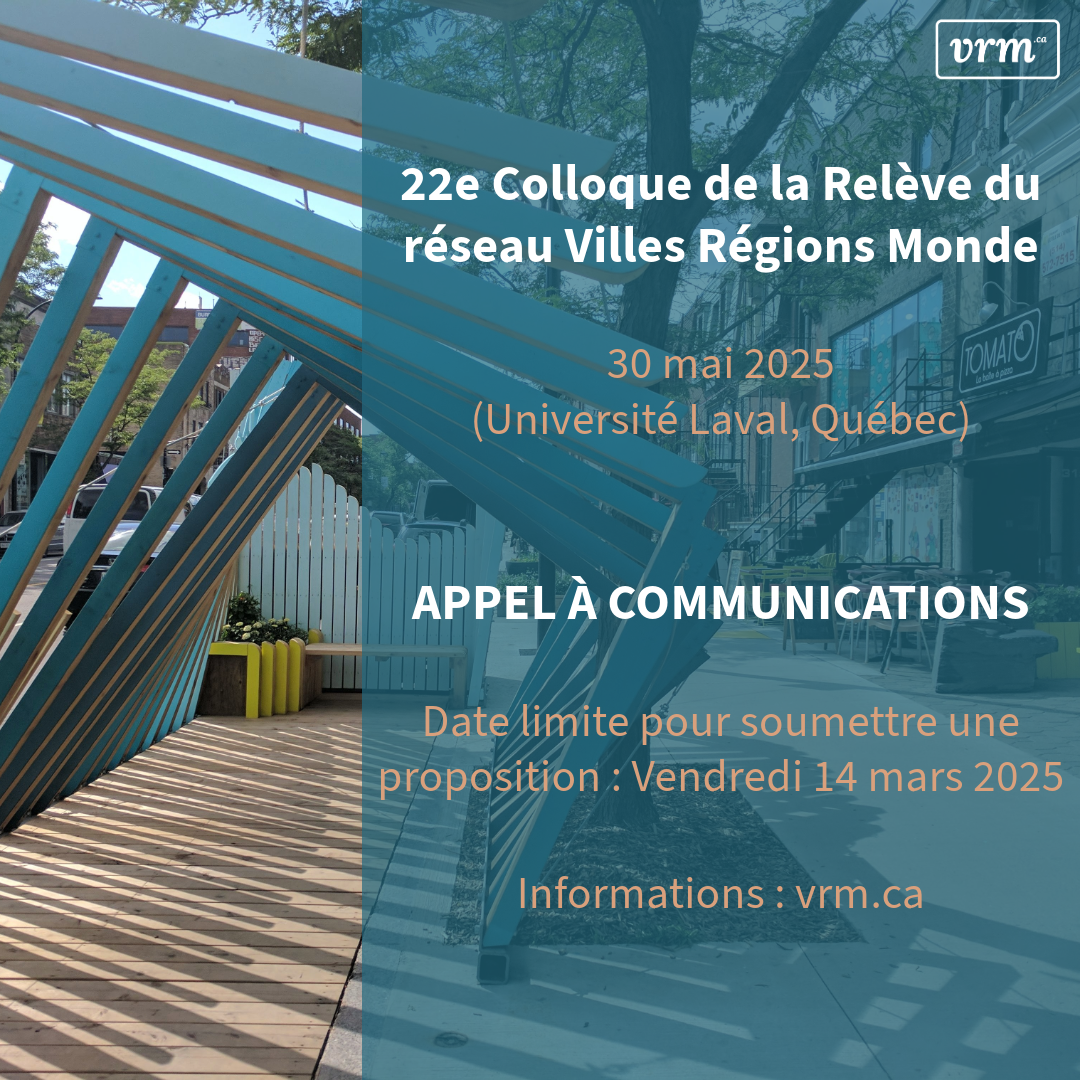 Affiche de l'appel à communication du 22e Colloque de la Relève de VRM