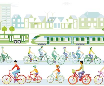 Transport mit Bahn, Fahrrad und Bus, Beförderung im Öffentlichen Verkehr