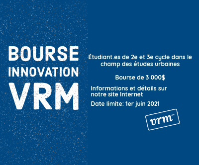 Affiche du concours « Bourse innovation VRM » 2021