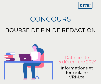 Affiche du concours des bourses de fin de rédaction VRM 2024