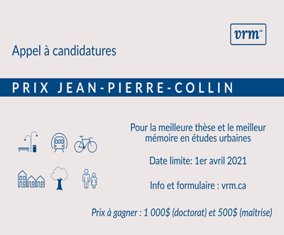 Affiche de l'appel à proposition du Prix Jean-Pierre-Collin 2021