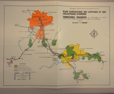 Plan des captages de la Compagnie bruxelloise des Eaux (fin des années 1960)