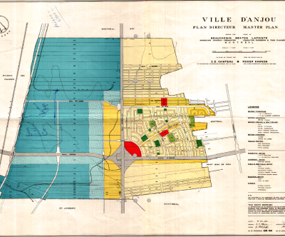 Plan directeur de Ville d’Anjou, 1960. Illustration : Archives de Ville d’Anjou