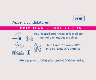 Affiche de l'appel à proposition du Prix Jean-Pierre-Collin 2023