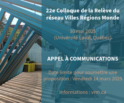 Affiche de l'appel à communication du 22e Colloque de la Relève de VRM